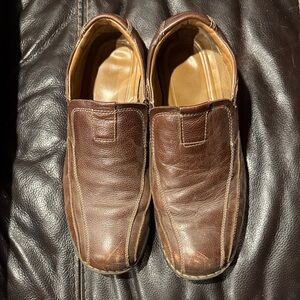 Men's Bass Brown Leather Slip-On Shoes size 10m